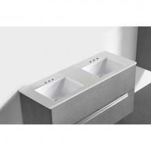 Madeli QST2208-48-230-WH - Quartzstone Countertop,  48'' x 18'' x 3/4'', Double Basin,  8'