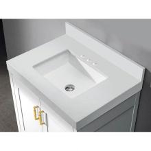 Madeli QSV2230-24-130-WH - Quartzstone Countertop,  24'' x 22'' x 3'', 8'' Widespread