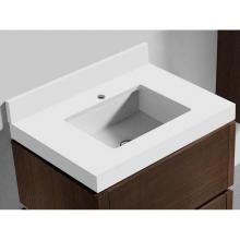 Madeli QSV2230-30-110-WH - Quartzstone Countertop,  30'' x 22'' x 3'', Single Faucet Hole in Wh