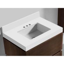 Madeli QSV2230-30-130-WH - Quartzstone Countertop,  30'' x 22'' x 3'', 8'' Widespread
