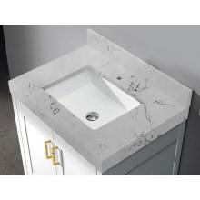 Madeli QSV2230-36-110-WC - Quartzstone Countertop,  36'' x 22'' x 3'', Single Faucet Hole in Wh