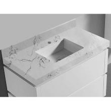 Madeli QSV2230-42-110-WC - Quartzstone Countertop,  42'' x 22'' x 3'', Single Faucet Hole in Wh