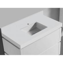 Madeli QSV2230-42-110-WH - Quartzstone Countertop,  42'' x 22'' x 3'', Single Faucet Hole in Wh