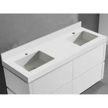 Madeli QSV2230-60-210-WH - Quartzstone Countertop,  60'' x 22'' x 3'', Double Basin,  Single Fa