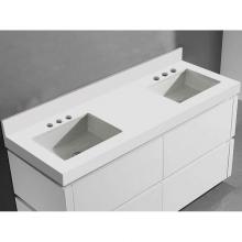 Madeli QSV2230-72-230-WH - Quartzstone Countertop,  72'' x 22'' x 3'',  8'' Widesprea