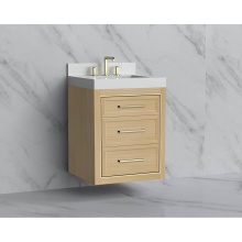Madeli B855-24-002-NO-HY-PC - Renaissance 24'' Wall hung Vanity Cabinet in Natural Oak/HW: Handles Polished Chrome(PC)