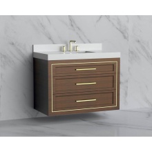 Madeli B855-42-002-BR-HY-PC - Renaissance 42'' Wall hung Vanity Cabinet in Brandy/HW: Handles Polished Chrome(PC)