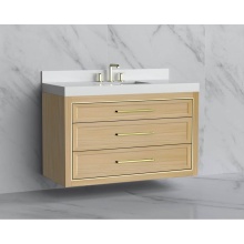 Madeli B855-48C-002-NO-HY-PC - Renaissance 48C'' Wall hung Vanity Cabinet in Natural Oak/HW: Handles Polished Chrome(PC