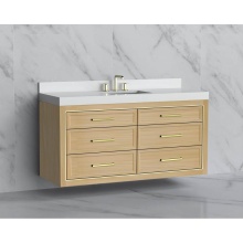 Madeli B855-60C-002-NO-HY-PC - Renaissance 60C'' Wall hung Vanity Cabinet in Natural Oak/HW: Handles Polished Chrome(PC