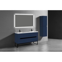 Madeli B400-60D-001-LC-SA-NP-PC - Soho 60D'' Free standing Vanity Cabinet in Sapphire/HW: Polished Chrome(PC)