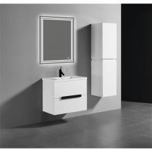 Madeli B300-24-002-WH-H3-MB - Urban 24'' Wall hung  Vanity Cabinet in White Finish/HW: Matte Black(MB)