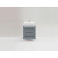 Madeli B850-24-002-TG-NP-PC - Villa 24'' Wall hung  Vanity Cabinet in Studio Grey /HW: No handles - Inlay in Polished