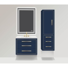 Madeli B850-42-002-SA-H9-PC - Villa 42'' Wall hung  Vanity Cabinet in Sapphire/HW: Polished Chrome(PC)
