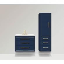 Madeli B850-30-002-SA-H9-PC - Villa 30'' Wall hung  Vanity Cabinet in Sapphire/HW: Polished Chrome(PC)