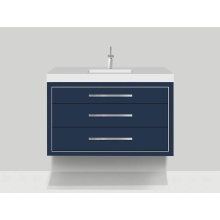 Madeli B850-48C-002-SA-NP-PC - Villa 48C'' Wall hung  Vanity Cabinet in Sapphire/HW: No handles - Inlay in Polished Chr