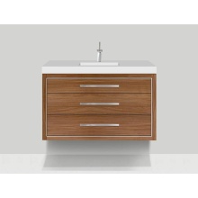 Madeli B850-48C-002-NW-H9-PC - Villa 48C'' Wall hung  Vanity Cabinet in Natural Walnut/HW: Polished Chrome(PC)
