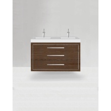 Madeli B850-48D-002-BR-H9-PC - Villa 48D'' Wall hung  Vanity Cabinet in Brandy/HW: Polished Chrome(PC)