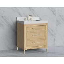 Madeli B865-30-001-LY-NO-HY-PC - Vision 30'' Free standing Vanity Cabinet in Natural Oak/HW: Handle & Feet Polished C