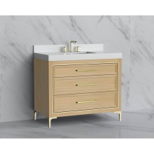 Madeli B865-42-001-LY-NO-HY-PC - Vision 42'' Free standing Vanity Cabinet in Natural Oak/HW: Handle & Feet Polished C