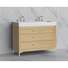 Madeli B865-48D-001-LY-NO-HY-PC - Vision 48D'' Free standing Vanity Cabinet in Natural Oak/HW: Handle & Feet Polished