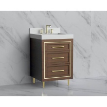 Madeli B865-24-001-LR-BR-HR-PC - Vision 24'' Free standing Vanity Cabinet in Brandy/HW: Handles/Feet Polished Chrome(PC)