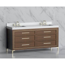 Madeli B865-72D-001-LY-BR-HY-PC - Vision 72D'' Free standing Vanity Cabinet in Brandy/HW: Handles/Feet Polished Chrome(PC)