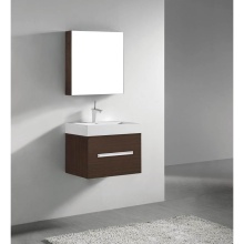 Madeli B070-24-002-WA-PC - Vogue 24'' Wall Hung Vanity Cabinet Walnut/HW: Polished Chrome(PC)