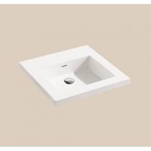 Madeli XTU1815-24-100-WH - X-Stone Top/Basin, 24'' x 18'' x 1-1/2'', Glossy White, No Faucet Ho
