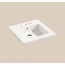 Madeli XTU1815-24-130-WH - X-Stone Top/Basin, 24'' x 18'' x 1-1/2'', Glossy White, 8'&apos