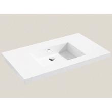 Madeli XTU1815-36-100-WH - X-Stone Top/Basin, 36'' x 18'' x 1-1/2'', Glossy White, No Faucet Ho