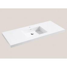 Madeli XTU1815-48-110-WH - X-Stone Top/Basin, 48'' x 18'' x 1-1/2'', Single Basin, Glossy White