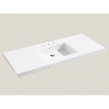 Madeli XTU1815-48-130-WH - X-Stone Top/Basin, 48'' x 18'' x 1-1/2'', Single Basin, Glossy White