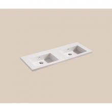 Madeli XTU1815-48-200-WH - X-Stone Top/Basin, 48'' x 18'' x 1-1/2'', Double Basin, Glossy White