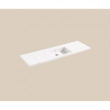 Madeli XTU1815-60-100-WH - X-Stone Top/Basin, 60'' x 18'' x 1-1/2'', Single Basin, Glossy White