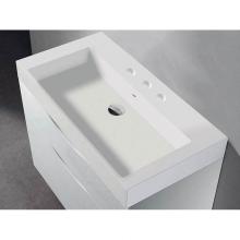 Madeli XTU1845-36-130-WH - X-Stone Trough Sink, 36'' x 18'' x 4-1/2'', Glossy White, 8'&ap