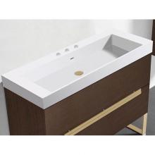 Madeli XTU1845-42-130-WH - X-Stone Trough Sink, 42'' x 18'' x 4-1/2'', Glossy White, 8'&ap