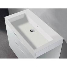 Madeli XTU1845-48-100-WH - X-Stone Trough Sink, 48'' x 18'' x 4-1/2'', Glossy White, No Faucet