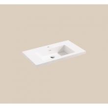 Madeli XTU2220-42-110-WH - X-Stone Top/Basin, 42'' x 22'' x 2'', Glossy White, Single Faucet Ho