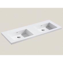Madeli XTU2220-48-200-WH - Madeli X-Stone Top/Basin, 48'' x 22'' x 2'', Double Basin, Glossy Wh