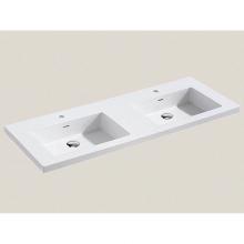 Madeli XTU2220-48-210-WH - Madeli X-Stone Top/Basin, 48'' x 22'' x 2'', Double Basin, Glossy Wh