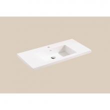 Madeli XTU2220-60-110-WH - Madeli X-Stone Top/Basin, 60'' x 22'' x 2'', Single Basin, Glossy Wh