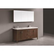 Madeli B710-72D-001-BR-PC - Encore 72'' Free Standing Vanity Brandy/HW: Polished Chrome(PC)