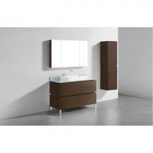 Madeli B600-48C-001-LL-WA-PC - Metro 48C'' Free Standing  Vanity Cabinet in  Walnut/HW: Polished Chrome(PC)