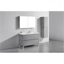 Madeli B600-48D-001-LS-AG-PC - Metro 48D'' Free Standing  Vanity Cabinet in Ash Grey/HW: Polished Chrome(PC)