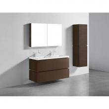 Madeli B500-48D-002-WA - Cube 48D'' Wall hung  Vanity Cabinet in Walnut