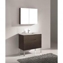 Madeli B200-42-021-LL-WA-PC - Milano 42'' Free Standing Vanity Cabinet Walnut/HW: Polished Chrome(PC)