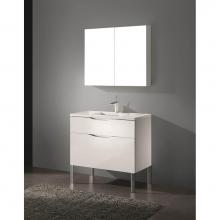Madeli B200-42-021-LL-WH-PC - Milano 42'' Free Standing Vanity Cabinet White/HW: Polished Chrome(PC)