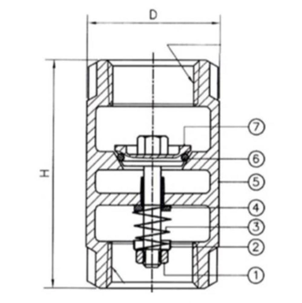 Lead Free 1-1/4'' Brz In-Line Chk