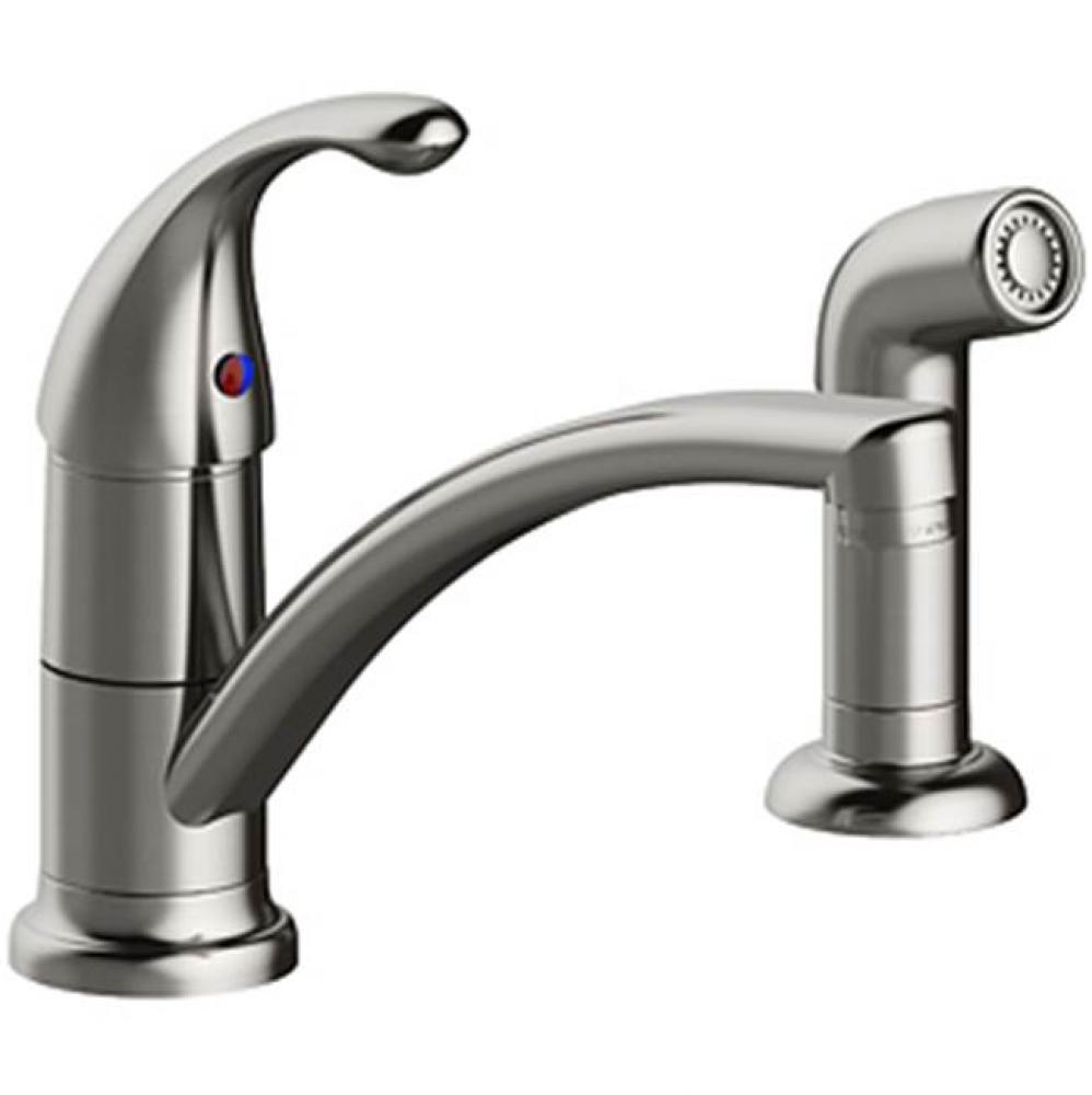 Sgl Hndle Kitchen Faucet With Side Spray, Two Hole Or Four Hole Mount, Deckplate Included, Copper