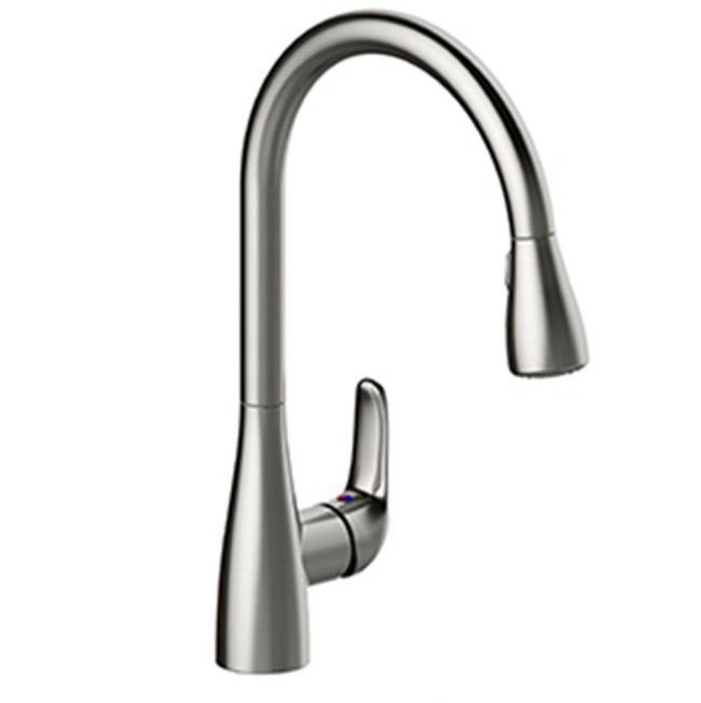 Sgl Hndle Pulldown Kitchen Faucet, Sgl Hole Or Three Hole Mount, Deckplate Included, With Integrat